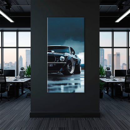 Ford Mustang Stormline Wall Art – Black Muscle Car Canvas Print Cars