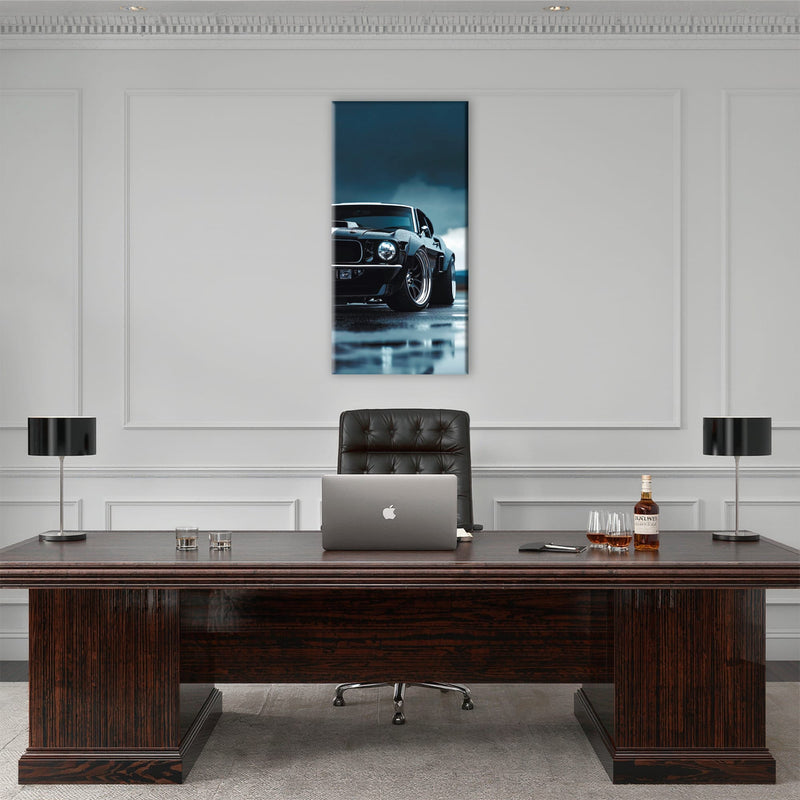 Ford Mustang Stormline Wall Art – Black Muscle Car Canvas Print Cars
