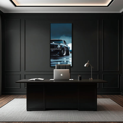 Ford Mustang Stormline Wall Art – Black Muscle Car Canvas Print Cars