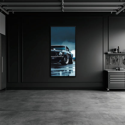 Ford Mustang Stormline Wall Art – Black Muscle Car Canvas Print Cars