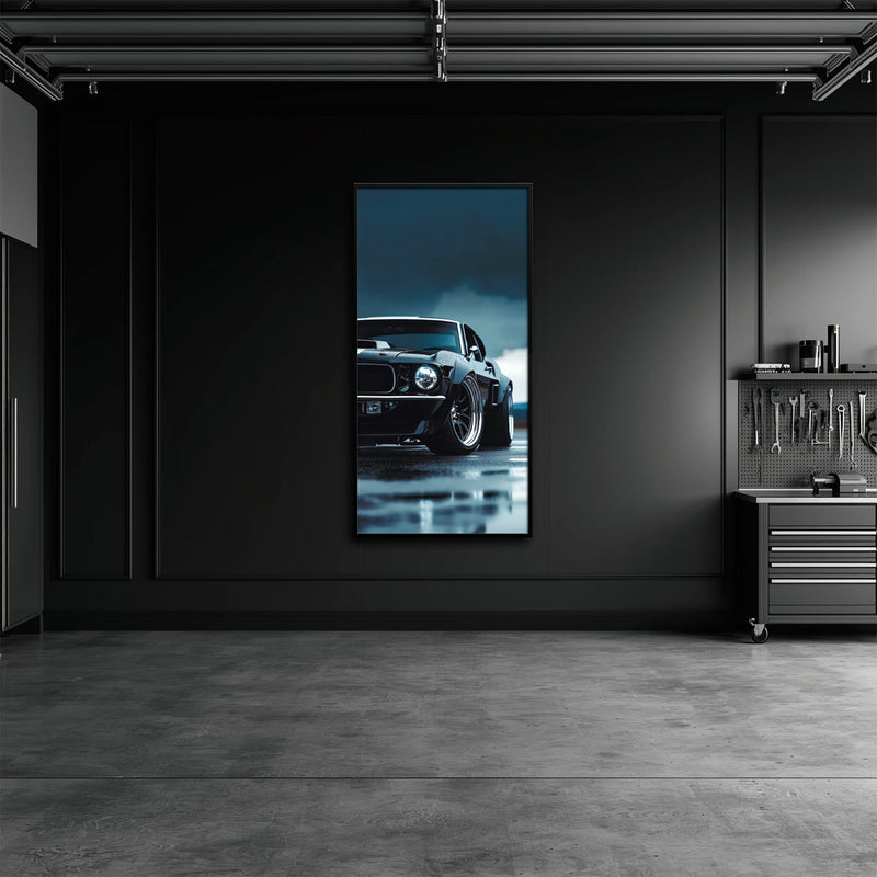 Ford Mustang Stormline Wall Art – Black Muscle Car Canvas Print Cars