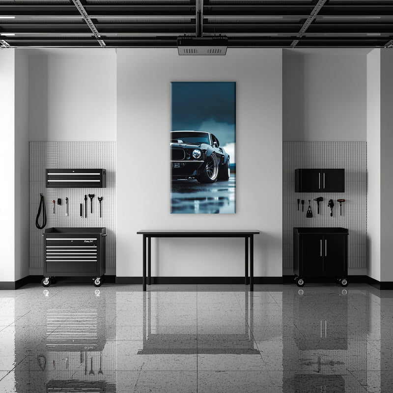 Ford Mustang Stormline Wall Art – Black Muscle Car Canvas Print Cars