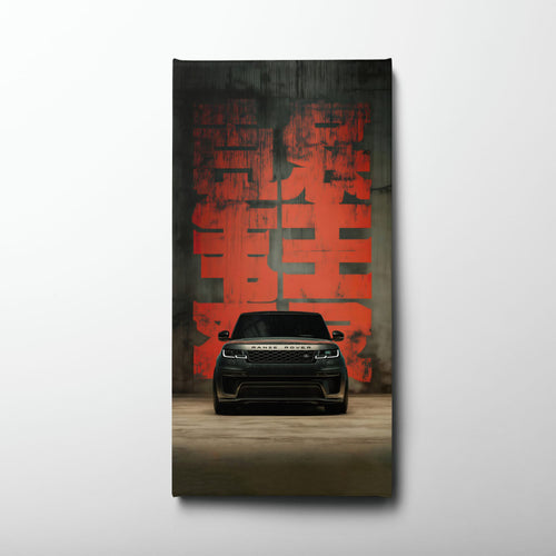 Range Rover Midnight Command Wall Art – Black Luxury SUV Canvas Print Cars