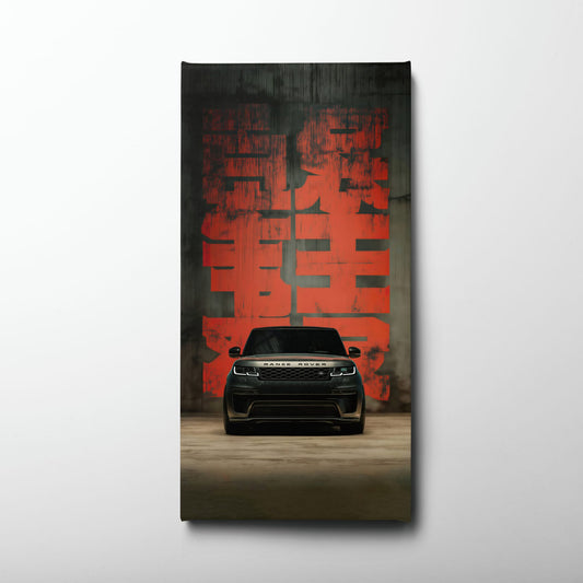 Range Rover Midnight Command Wall Art – Black Luxury SUV Canvas Print Cars