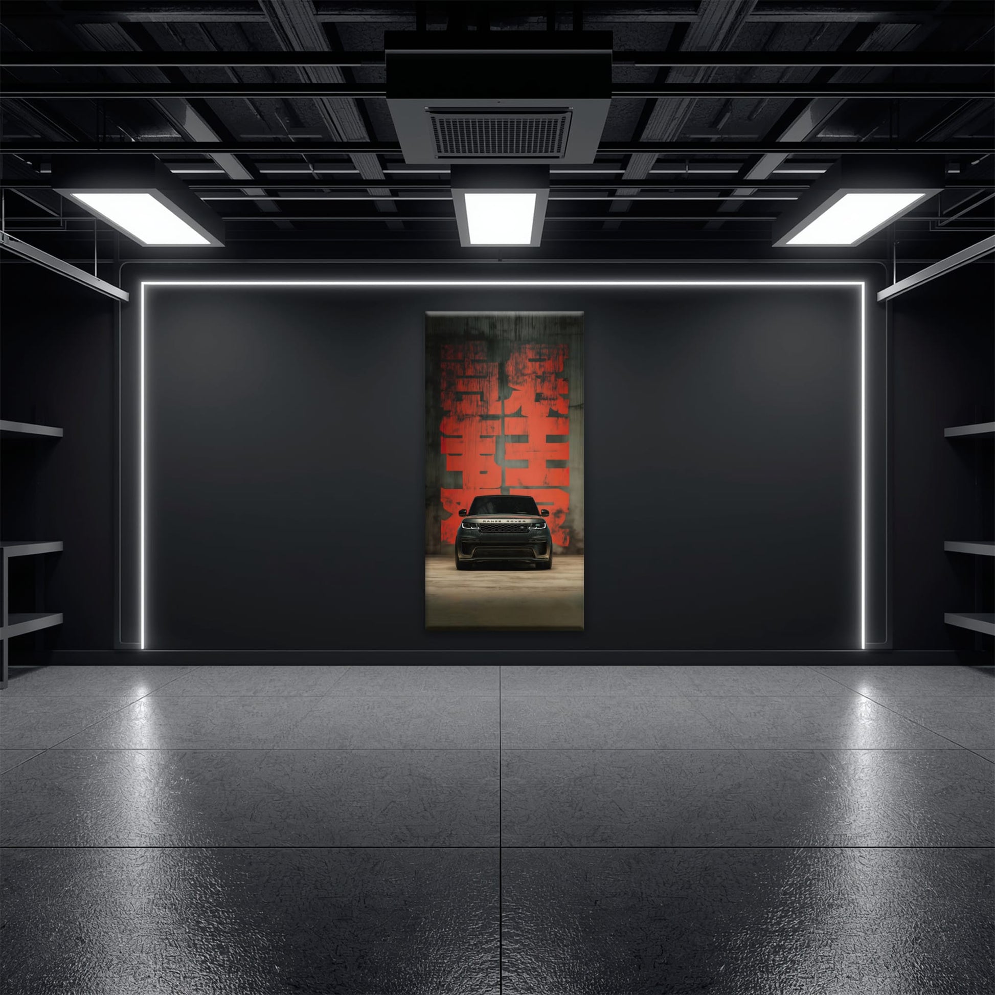 Range Rover Midnight Command Wall Art – Black Luxury SUV Canvas Print Cars