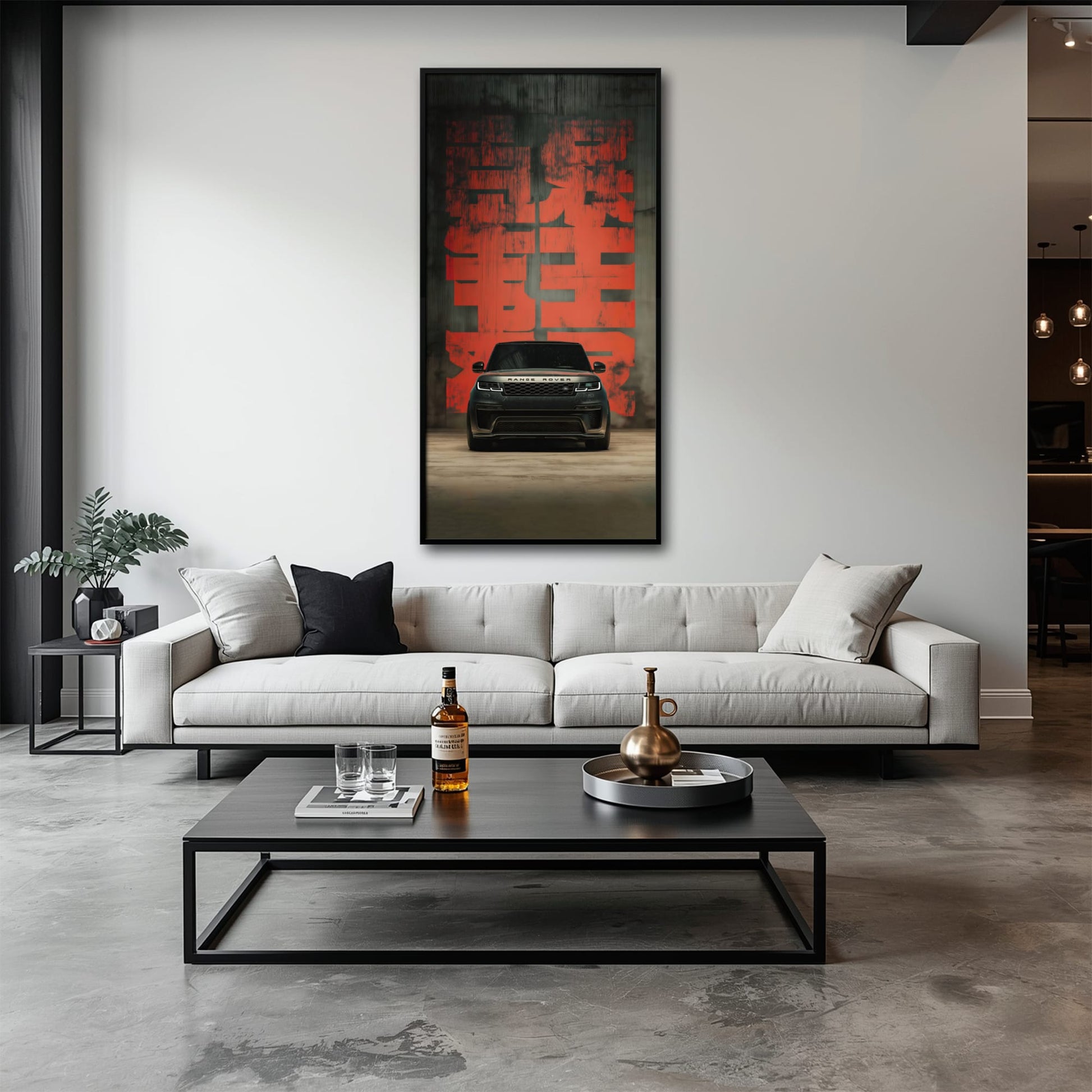 Range Rover Midnight Command Wall Art – Black Luxury SUV Canvas Print Cars