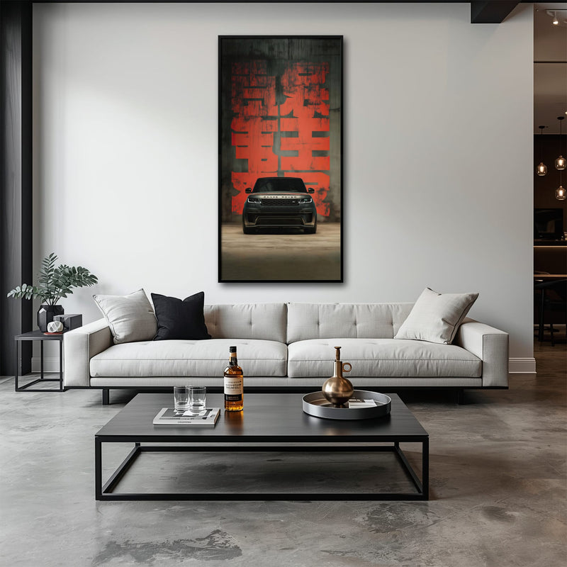 Range Rover Midnight Command Wall Art – Black Luxury SUV Canvas Print Cars