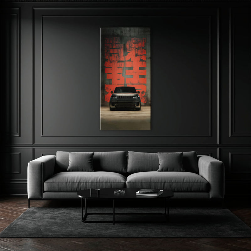 Range Rover Midnight Command Wall Art – Black Luxury SUV Canvas Print Cars