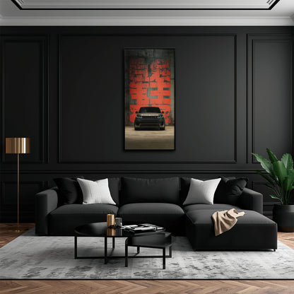Range Rover Midnight Command Wall Art – Black Luxury SUV Canvas Print Cars