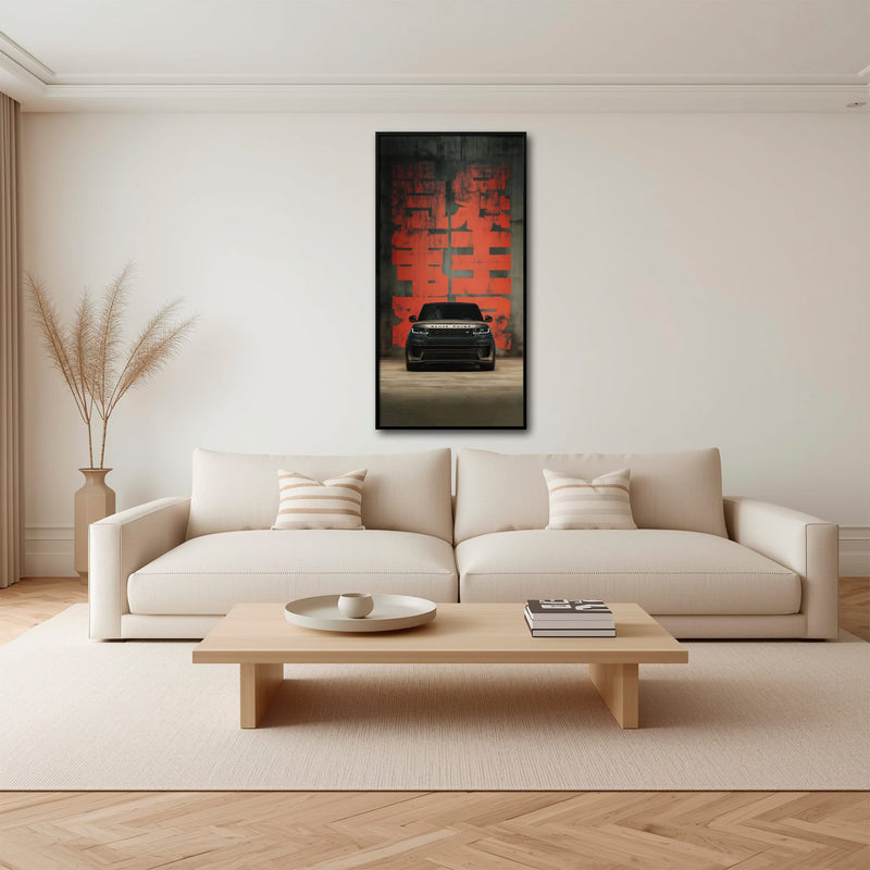 Range Rover Midnight Command Wall Art – Black Luxury SUV Canvas Print Cars