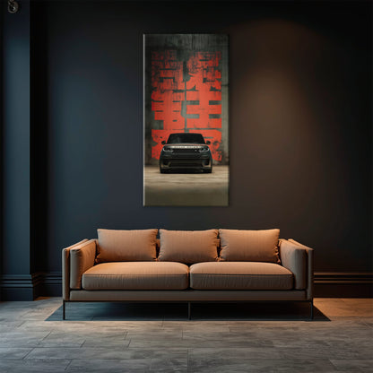 Range Rover Midnight Command Wall Art – Black Luxury SUV Canvas Print Cars