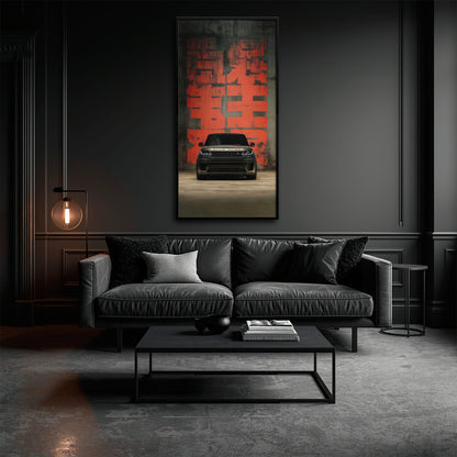 Range Rover Midnight Command Wall Art – Black Luxury SUV Canvas Print Cars