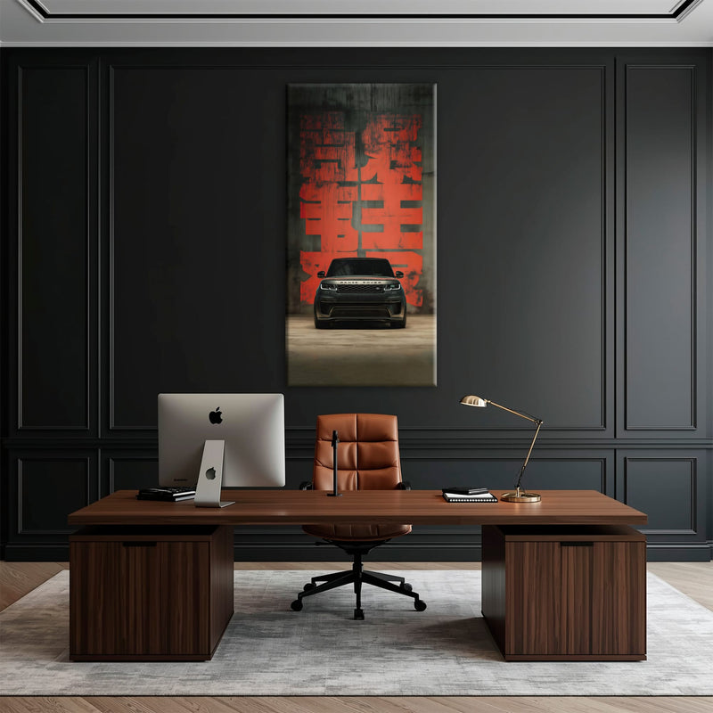 Range Rover Midnight Command Wall Art – Black Luxury SUV Canvas Print Cars