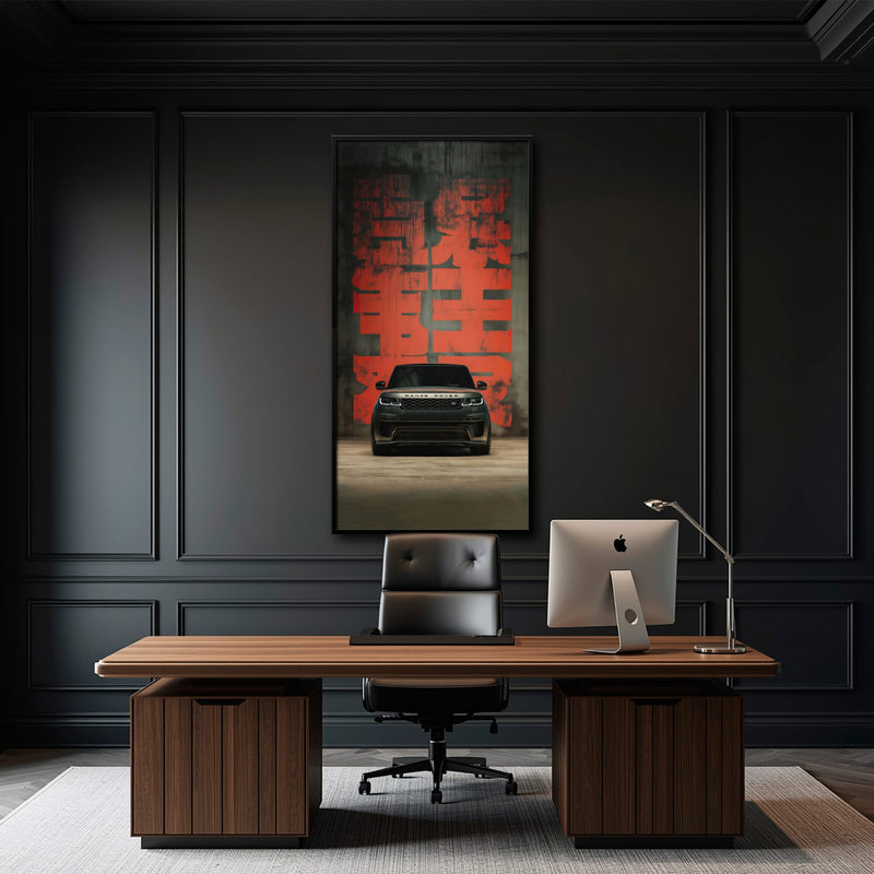 Range Rover Midnight Command Wall Art – Black Luxury SUV Canvas Print Cars