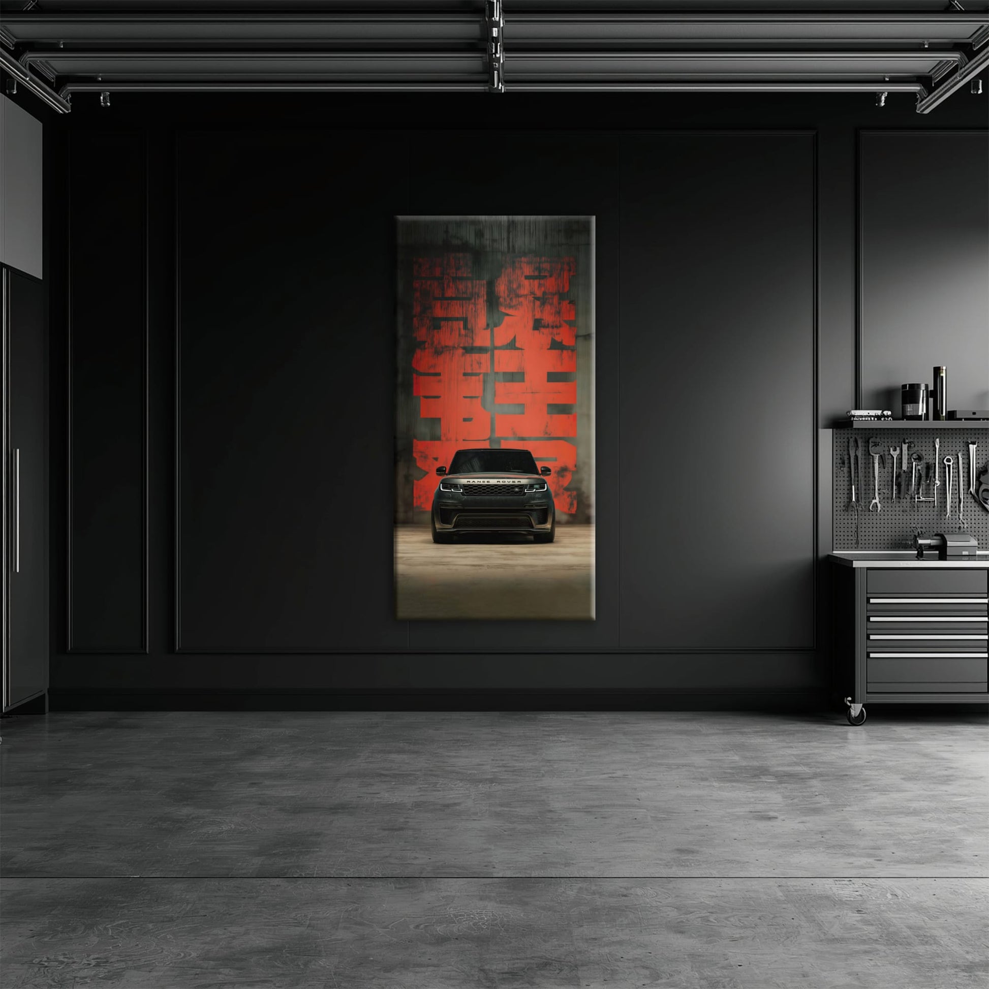 Range Rover Midnight Command Wall Art – Black Luxury SUV Canvas Print Cars