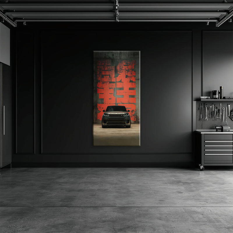 Range Rover Midnight Command Wall Art – Black Luxury SUV Canvas Print Cars
