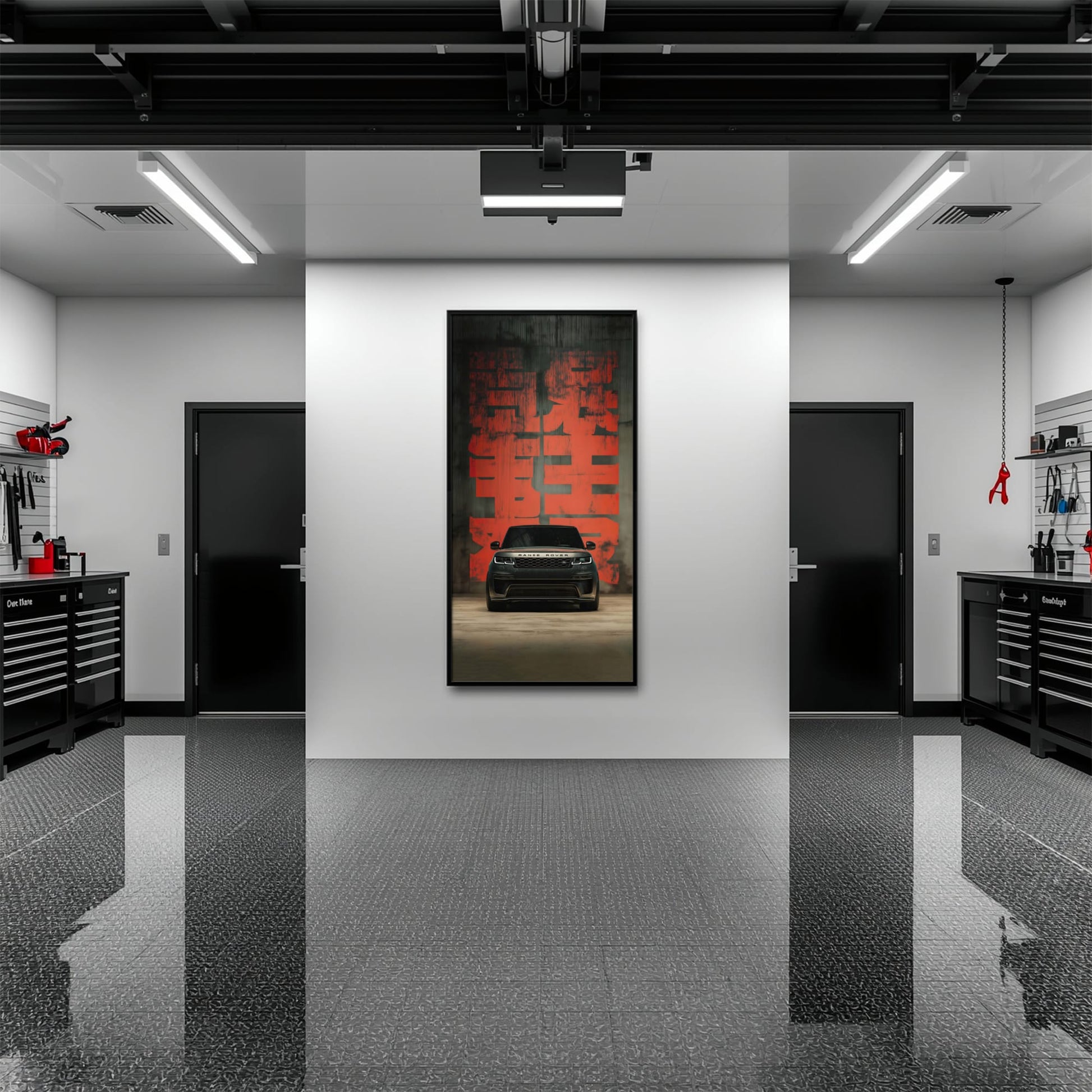Range Rover Midnight Command Wall Art – Black Luxury SUV Canvas Print Cars