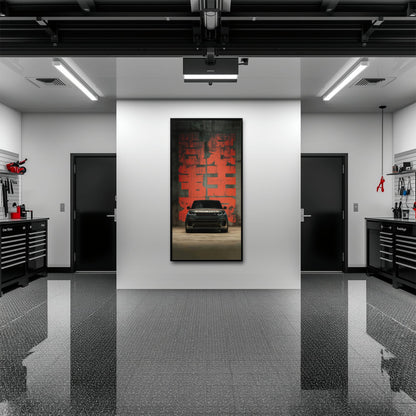 Range Rover Midnight Command Wall Art – Black Luxury SUV Canvas Print Cars
