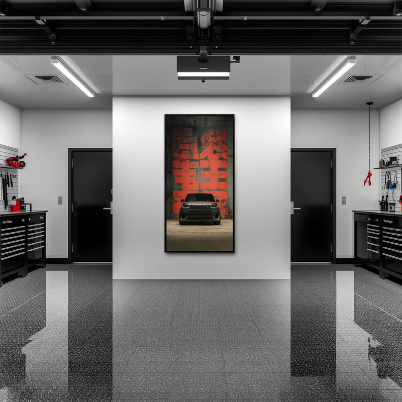 Range Rover Midnight Command Wall Art – Black Luxury SUV Canvas Print Cars