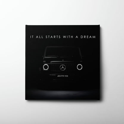 Mercedes G-Wagon Dream Signal Wall Art – Black AMG SUV Canvas Print Cars