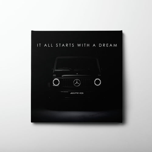 Mercedes G-Wagon Dream Signal Wall Art – Black AMG SUV Canvas Print Cars