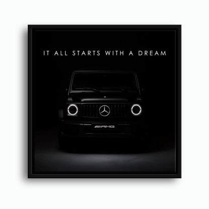Mercedes G-Wagon Dream Signal Wall Art – Black AMG SUV Canvas Print Cars