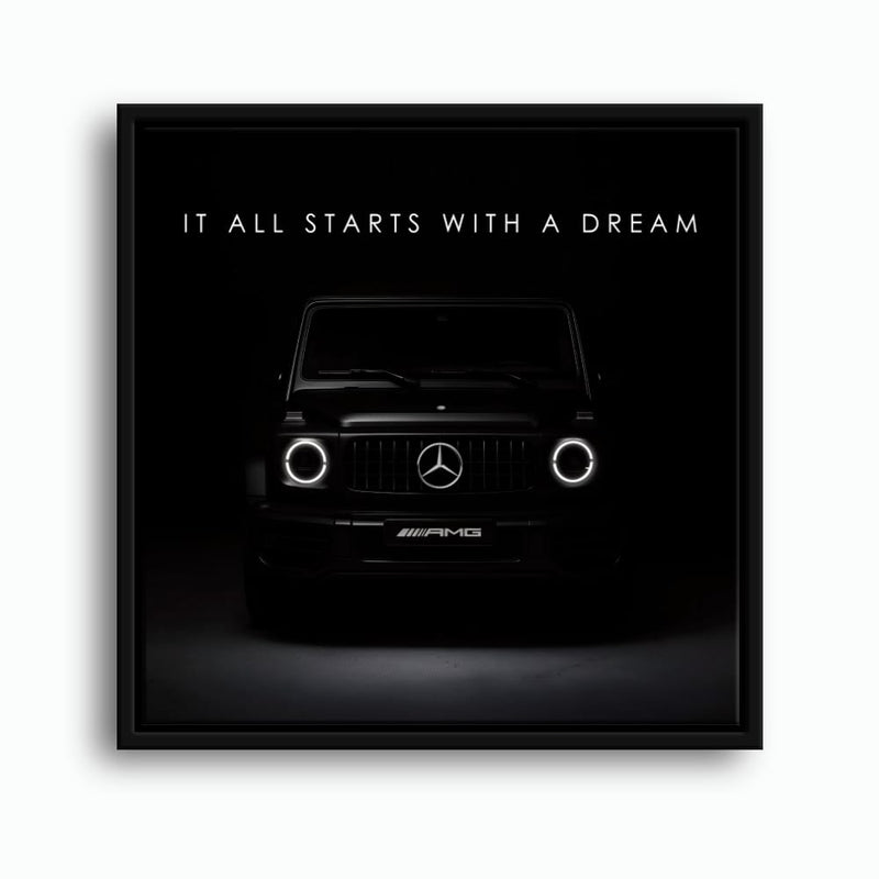 Mercedes G-Wagon Dream Signal Wall Art – Black AMG SUV Canvas Print Cars