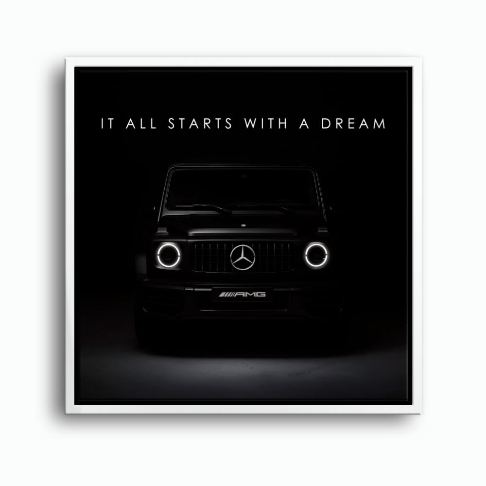 Mercedes G-Wagon Dream Signal Wall Art – Black AMG SUV Canvas Print Cars