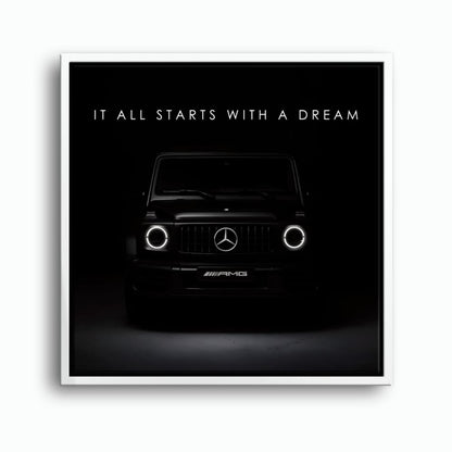 Mercedes G-Wagon Dream Signal Wall Art – Black AMG SUV Canvas Print Cars