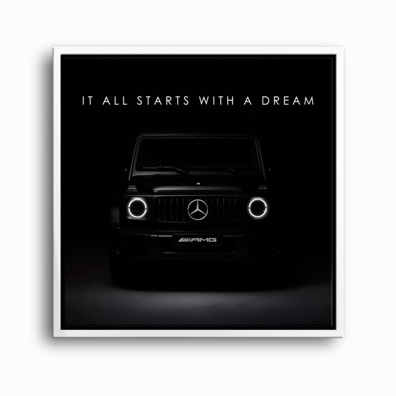 Mercedes G-Wagon Dream Signal Wall Art – Black AMG SUV Canvas Print Cars