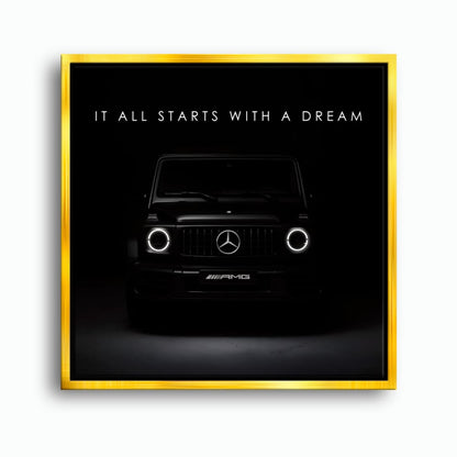 Mercedes G-Wagon Dream Signal Wall Art – Black AMG SUV Canvas Print Cars