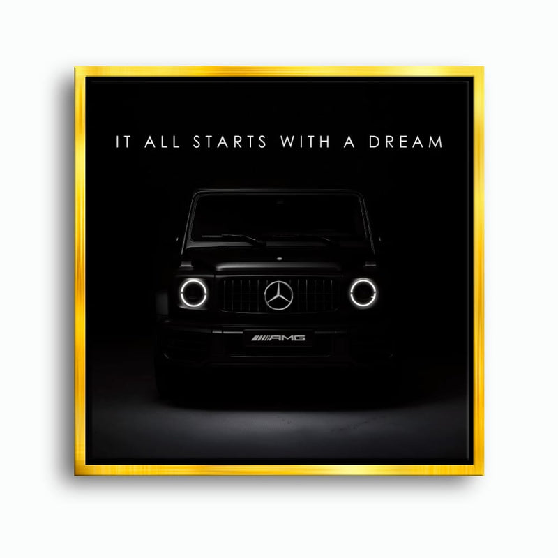 Mercedes G-Wagon Dream Signal Wall Art – Black AMG SUV Canvas Print Cars