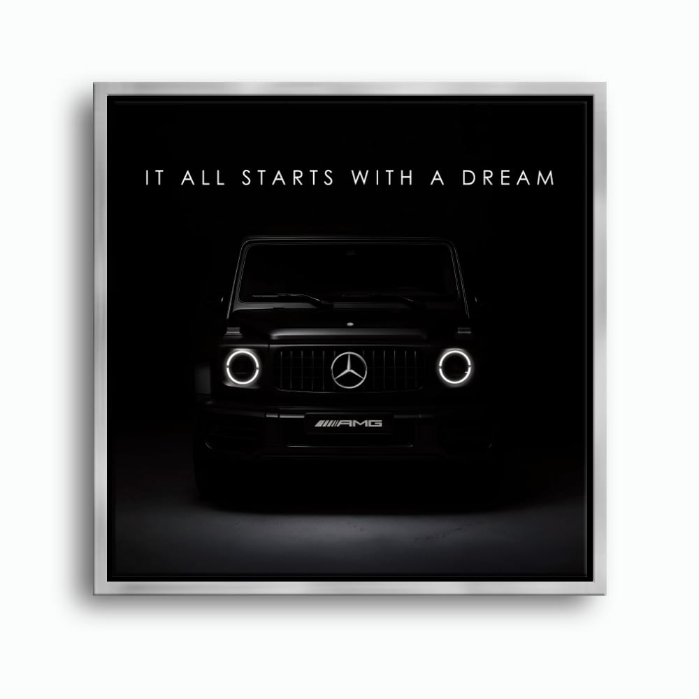 Mercedes G-Wagon Dream Signal Wall Art – Black AMG SUV Canvas Print Cars