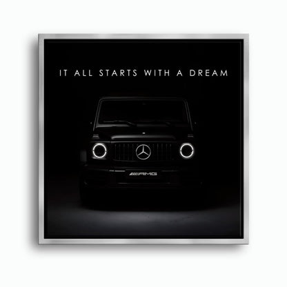 Mercedes G-Wagon Dream Signal Wall Art – Black AMG SUV Canvas Print Cars