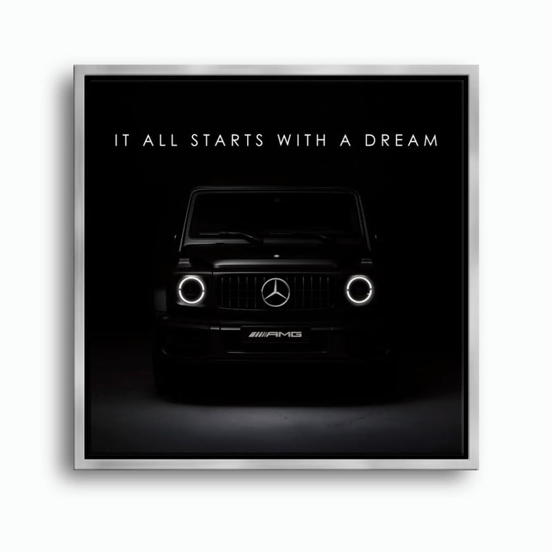 Mercedes G-Wagon Dream Signal Wall Art – Black AMG SUV Canvas Print Cars