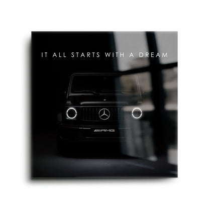 Mercedes G-Wagon Dream Signal Wall Art – Black AMG SUV Canvas Print Cars