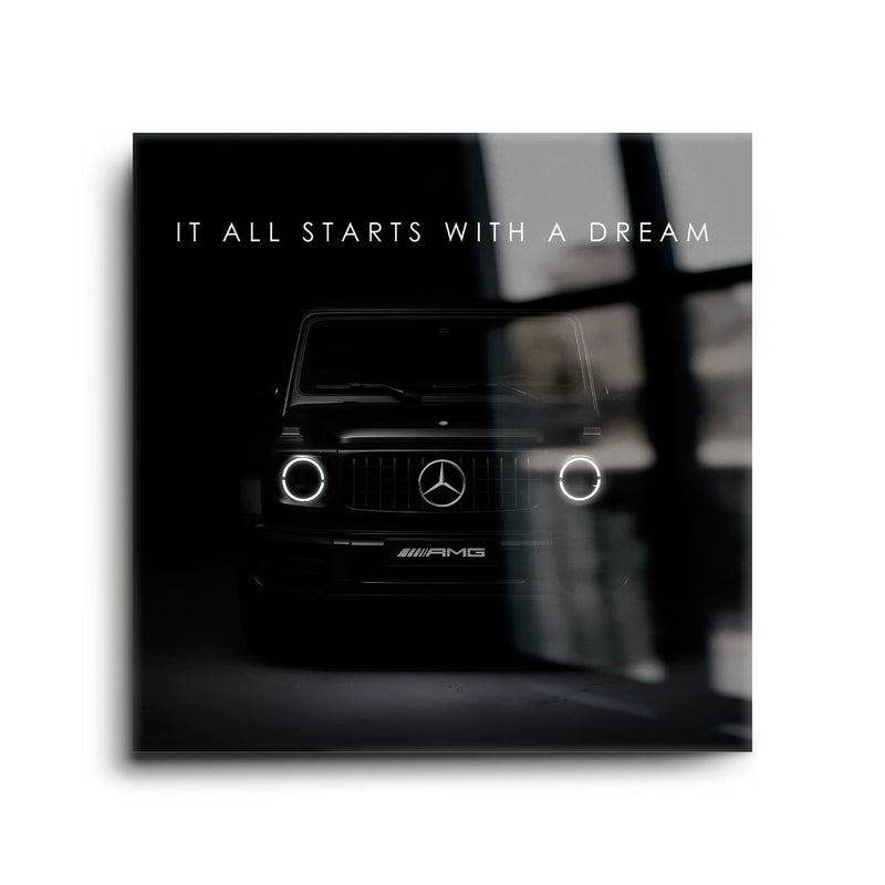 Mercedes G-Wagon Dream Signal Wall Art – Black AMG SUV Canvas Print Cars