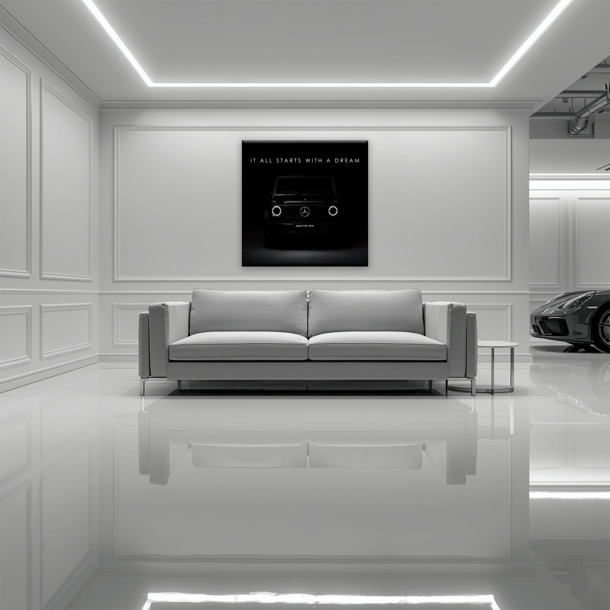 Mercedes G-Wagon Dream Signal Wall Art – Black AMG SUV Canvas Print Cars