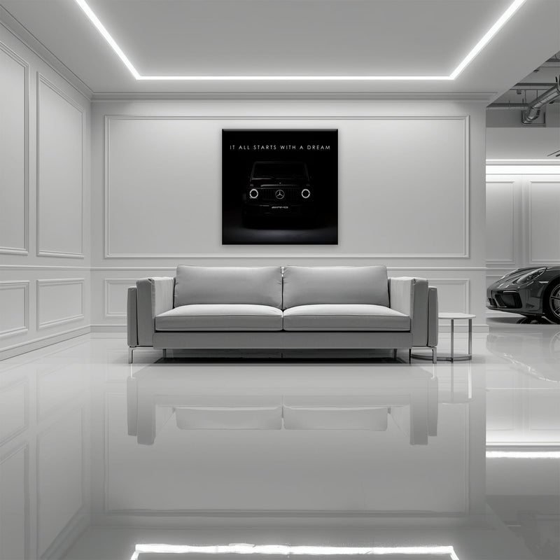 Mercedes G-Wagon Dream Signal Wall Art – Black AMG SUV Canvas Print Cars