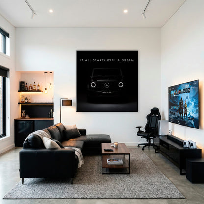 Mercedes G-Wagon Dream Signal Wall Art – Black AMG SUV Canvas Print Cars
