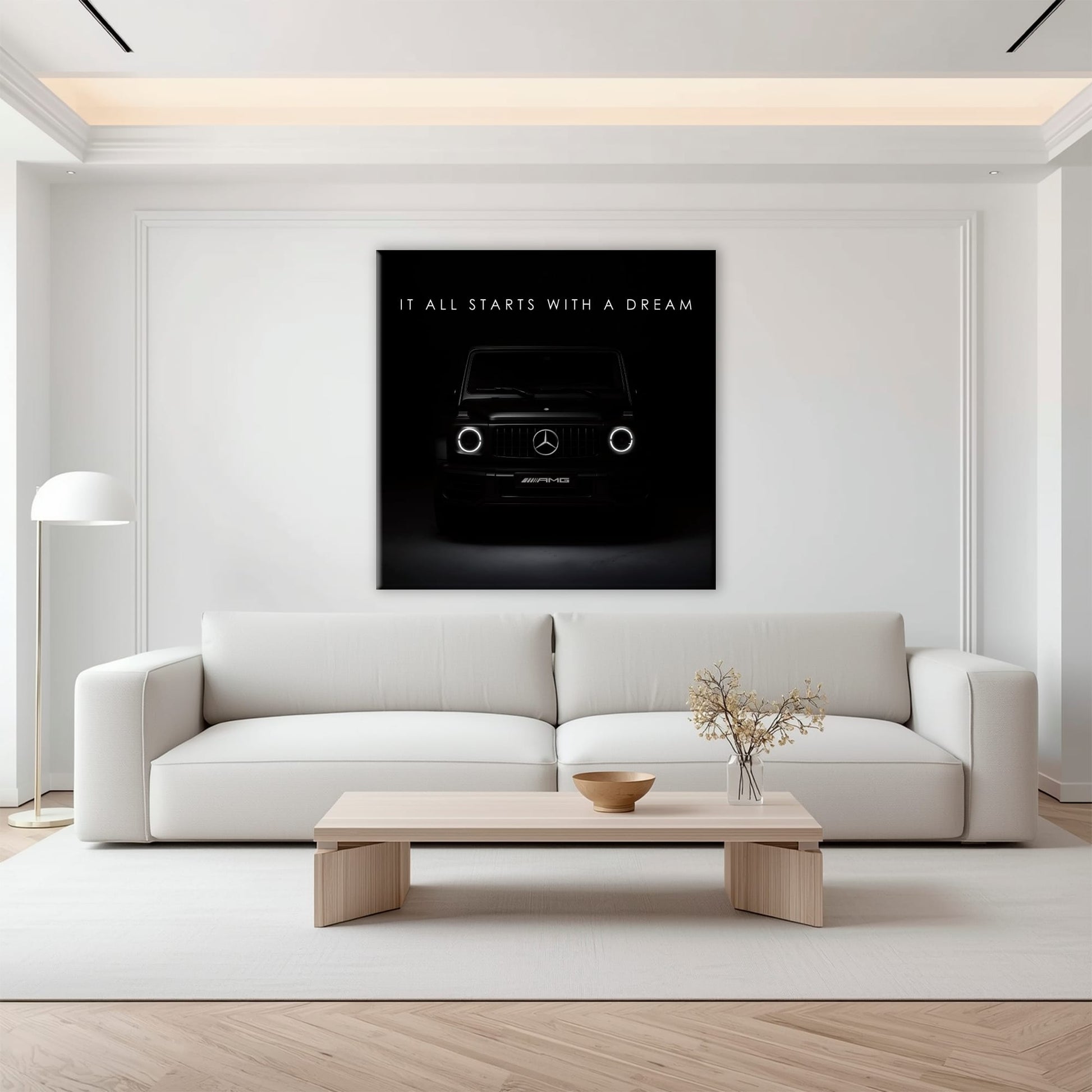 Mercedes G-Wagon Dream Signal Wall Art – Black AMG SUV Canvas Print Cars