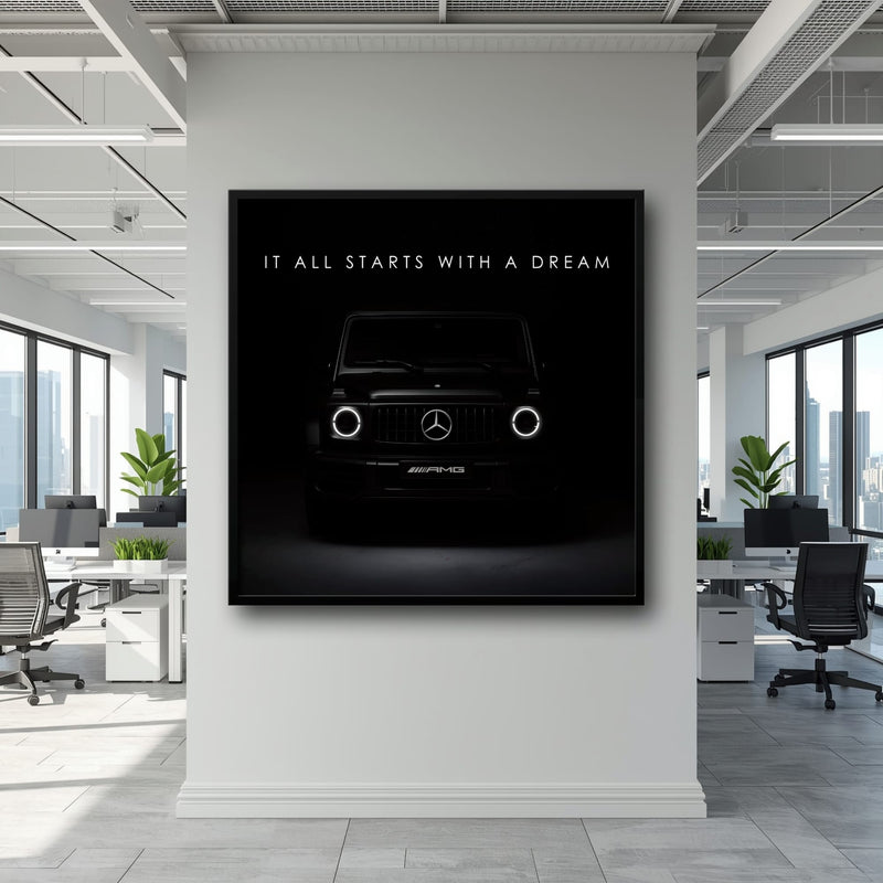 Mercedes G-Wagon Dream Signal Wall Art – Black AMG SUV Canvas Print Cars