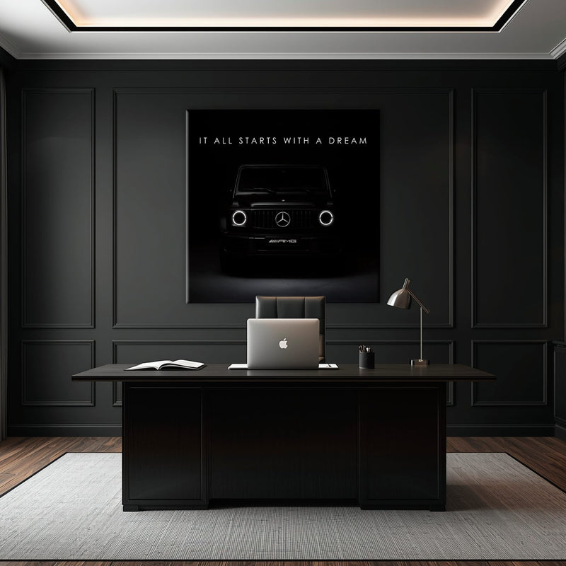 Mercedes G-Wagon Dream Signal Wall Art – Black AMG SUV Canvas Print Cars