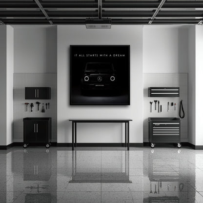 Mercedes G-Wagon Dream Signal Wall Art – Black AMG SUV Canvas Print Cars
