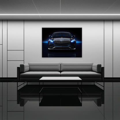 Mercedes-Maybach Blue Sovereign Wall Art – Black Luxury Decor Cars