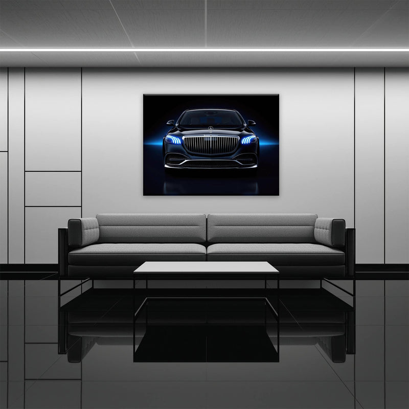 Mercedes-Maybach Blue Sovereign Wall Art – Black Luxury Decor Cars