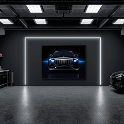 Mercedes-Maybach Blue Sovereign Wall Art – Black Luxury Decor Cars