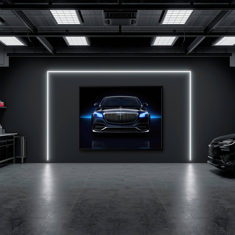 Mercedes-Maybach Blue Sovereign Wall Art – Black Luxury Decor Cars