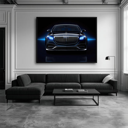 Mercedes-Maybach Blue Sovereign Wall Art – Black Luxury Decor Cars