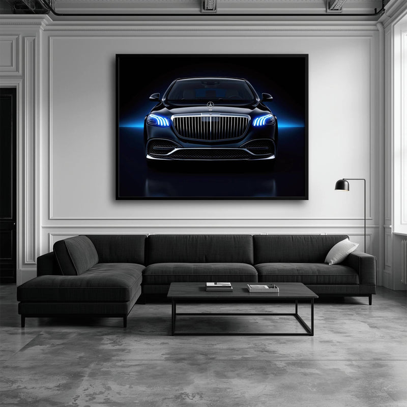 Mercedes-Maybach Blue Sovereign Wall Art – Black Luxury Decor Cars